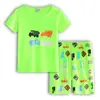 Ropa de Casa Manga Corta para Niños con Historia de Aviones Traje de Verano para Niños Traje para Aire Acondicionado Pijama de Dibujos Animados C04