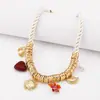N12660 Colar com Pingente Transfronteiriço Za Moda Retrô Elemento Marinho Caranguejo Cavalo-marinho Concha Coração Flor Sol
