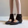 Botines casual retro de nicho para mujer 2026, nuevos, elegantes y cómodos, con cremallera trasera, diseño hueco y tacón bajo, estilo western