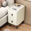 Mesita de noche de pizarra pequeña ultraestrecha, inteligente, simple, moderna, madera maciza, lujo ligero, mueble lateral multifuncional para dormitorio