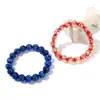 Pílula Mágica + Pérola do Espírito Pó Glow Noturno Vermelho e Azul Pulseira de Contas de Vidro Pulseira de Contas Degradê Estilo Igual ao do Fluxo Dinâmico em Estoque Atacado