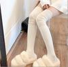 Meias acima do joelho para crianças outono e inverno cor sólida meias de algodão botas pernas longas meias altas outono branco coxa joelheiras