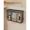 Caixa de Armazenamento Dentro da Porta do Armário, Prateleira de Cozinha Montada na Parede, Cesta Suspensa de Plástico para Porta de Armário, Organizador de Armazenamento de Parede Sem Furos