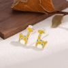 Moda fresco lindo jirafa gota de pegamento personalidad temperamento pendientes combinables para mujer