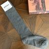 Corea del Sur Dongdaemun Glalalane Calcetines de Algodón de Tubo Alto para Mujer Importados con Diseño Trenzado, Color Sólido, Calcetines Caídos a la Altura de la Pantorrilla