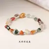 Design Original de Pulseira de Pedra Natural com Contas de Formato Irregular para Mulheres, Cristal de Cabelo Colorido de Nicho de Verão Contas de Pedra Triturada de Formato Irregular