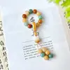 Accesorio Colgante de Loto Pequeño Retorcido a Mano con Raíz de Bodhi Multi-Preciosa, Pulsera de Bodhi para Alivio del Estrés y Manejo