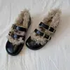 Zapatos Mary Jane planos y mullidos de estilo francés para mujer, nuevo modelo de invierno 2026, zapatos cálidos de algodón y lana de cordero para uso en exteriores