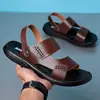 Sandalias para Hombre 2026 Piel Genuina Zapatos de Playa de Verano Doble Propósito Nuevos de Moda Zapatos de Suela Blanda Casuales Antideslizantes