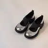 Versión de Piel de Vaca~Zapatos Mary Jane de Suela Gruesa para Mujer, Bailarinas Retro con Tira Cruzada, Zapatos Negros de Cuero con Punta Redonda para Commuter