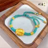 Pulseira Trançada Popular Xiaohongshu de Alta Retenção de Cor Estilo Antigo Banhada a Ouro com Design Estilo Chinês Venda por Atacado