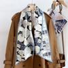 Cachecol de Lã de Seda de Alta Qualidade para Mulheres Inverno Nova Moda Xadrez Pied-de-Poule Dupla Camada Lã de Seda Versátil Quente Cachecol de Seda