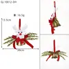 Colgante de campana de Navidad con lazo rojo, adorno de piña y bayas, decoración para árbol de Navidad, decoración de regalo para colgar en la puerta