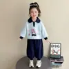Conjunto de Sudadera de Policía Conejo para Niñas, Nuevo Conjunto de Dos Piezas con Cuello Polo Reversible para Primavera y Otoño 2026