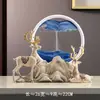 Adorno de Reloj de Arena Fluido con Ciervo Lujo Ligero Decoración para Hogar Sala de Estar Gabinete de Vino Gabinete de TV Escritorio de Oficina