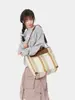 Bolso de Lona Rayada para Mujer, Gran Capacidad, Nuevo Bolso de Mano de Moda 2026, Bolso de Hombro para Estudiantes, Bolso Tote para Viajes Diarios