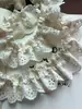 Calcetines de Paraguas Plisados de Algodón Doble Capa Hechos a Mano Color Beige Tiempo Tocado Decorativo Adorno de Encaje 7.5cm