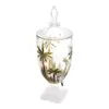 Dispensador de Suco com Pintura à Mão de Palmeira com Suporte e Tampa 4,5L Cristal - Wolff