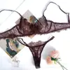 Amazon Transfronterizo Lencería Sexy de Encaje Hueco para Mujer, Multicolor, Multitalla, Ligero, Transparente, Conjunto de Sujetador Reductor para Busto Grande