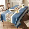 Toalha de Mesa de Tecido Estilo Étnico, Sem Lavagem, Impermeável e à Prova de Óleo, Estilo Boêmio de Luxo Leve e de Alta Qualidade para Mesa de Centro