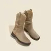 Primer Encuentro Temporada Aumento Botas con Plataforma Mujer 2026 Nuevo Retro Tacón Grueso Caña Media Botas tipo Martin Botines