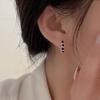 Pendientes de Corazón con Circonita de Plata de Ley S925 Chiheng para Mujer, Pendientes de Botón con Forma de Corazón Minimalistas Circulares de Moda, Estilo para el Trabajo