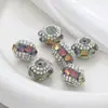 Nueva Piedra Ojo de Gato Cadena de Diamante Cuentas Planas Bola de Diamante Cuentas Usables con Agujero Recto DIY Llavero Cadena de Bolsa Accesorios Mayoreo