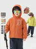 Chaqueta impermeable para niños estilo europeo derecho, forrada de polar y engrosada para invierno, ropa nueva para niños, atuendo de invierno para niños y bebés