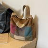 Comercio exterior transfronterizo 2024 nuevo bolso de mano moda hombro bandolera señoras gran capacidad lona combinación de colores bolso de mujer al por mayor