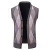 Cardigan de Malha Masculino Novo para Outono e Inverno, Colete Suéter Gola V Slim Fit Roupa de Baixo Colete de Malha Quente Camada Base Masculina