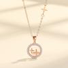Collar de estrella de oro de 18 quilates bañado en plata de ley S925 para mujer, colgante creativo de piedra lunar, cadena de clavícula de oro rosa de estilo coreano.