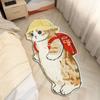 Alfombrillas de Felpa de Cristal con Estampado de Gato de Dibujos Animados Transfronterizas para Suelo Sala de Estar Cómoda Dormitorio Mesita de Noche Habitación Infantil