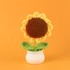Girasol de lana tejida transfronteriza terminada, margarita en maceta, nomeolvides, flor artificial, adornos de lirio, regalo de San Valentín