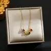 Novo estilo multi-uso coração a coração abre e fecha flor de quatro folhas colar moda feminina amor dobrável titânio aço clavícula corrente joia