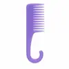 Peine Grande Curvo, Peine Masajeador Grande de Plástico con Dientes Anchos, Se Puede Colgar, para Uso en Casa y Salón, Desenredante, Masaje y Cuidado del Cabello