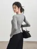 Novedad Otoño e Invierno Ropa Deportiva de Manga Larga Cuello Redondo Secado Rápido para Correr Entrenamiento Fitness Pilates Camisetas de Yoga para Mujer