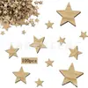 Estrellas de Cinco y Seis Puntas de Madera de Paulownia Piezas Huecas de Madera Rompecabezas DIY Materiales Decoración Navideña Parches en Forma de Corazón