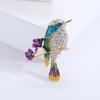 Europa e Estados Unidos moda mais vendida joias criativas diamante esmalte gota de óleo ramo pássaro broche animal corsage estoque