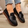 Zapatos de Mujer Transfronterizos Europeos y Americanos Nuevo Comercio Exterior 25-Cosidos Color Sólido Hechos a Mano Slip-On Suela Suave Casual Al Por Mayor Talla Grande