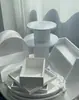 Nova Mesa de Sobremesas Branca Prateleira Madeira Acrílico Branco Suporte de Exibição Mesa Decoração Conjunto de Dez Peças