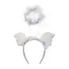 Diadema de Plumas de Ángel Maquillaje de Halloween Bastón Bastón de Ángel Diadema Cabeza de Cuerno Accesorios para Disfraces de Carnaval