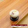 Manija de Cerámica de un Solo Agujero Patrón de Rosa Crackle Dorado y Blanco Estilo Europeo Blanco y Negro Estilo Chino Retro Manija de Tirador para Cajón y Puerta de Gabinete