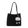 Bolsa de Hombro y Axila de Gran Capacidad Moda Otoño 2025 Simple Cuadros Color Sólido Estilo Extranjero Bolsa Tote de Gran Capacidad