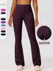 Pantalones de yoga acampanados estilo europeo y americano, secado rápido, cepillado de doble cara, cintura alta, realce de glúteos invisible, pantalones deportivos de fitness ligeramente anchos 52338