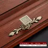 Maçanetas de Cobre Estilo Antigo para Armários Clássicos Chineses Retrô, Gavetas, Sapateiras, Portas de Guarda-Roupa, Móveis, com Desenhos Vermelhos e Tradicionais