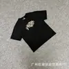 Comercio exterior transfronterizo Bordado pesado Dert floral estilo americano marca de moda retro suelta casual moderna versátil camiseta de manga corta