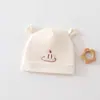 Chapéu simples de algodão de camada dupla grau A para bebê recém-nascido de 0 a 3 meses, para aquecimento, proteção contra o vento e para proteger a fontanela