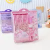 Set de 12 Lápices de Agujero Sanrio Dibujos Animados Kuromi Lápiz Triangular Hb Lápiz de Escritura para Estudiantes Combinación
