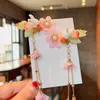 Accesorios para el cabello de estilo antiguo, Adornos simples para el cabello de niños, Pasadores de jade Hanfu para niñas, Pinzas para el cabello clásicas con borlas, Accesorios para disfraces antiguos, Pinzas laterales
