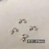 Arte de Uñas Transfronterizo Ultra Brillante Circonita Lazo Plateado Decoración de Uñas Celebridad de Internet Popular Venta Caliente Mariposa Pequeña Accesorios para Uñas Al por Mayor